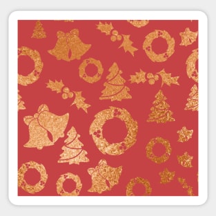 Copper Gold Christmas Sticker